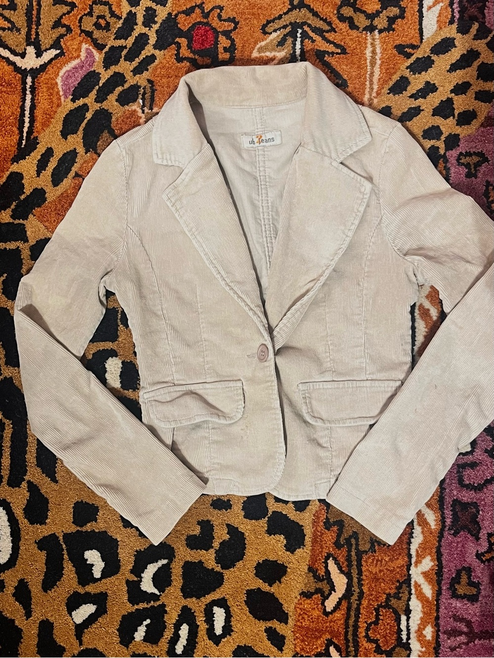 Women's Cream Corduroy Blazer Jacket